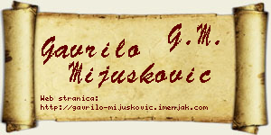 Gavrilo Mijušković vizit kartica